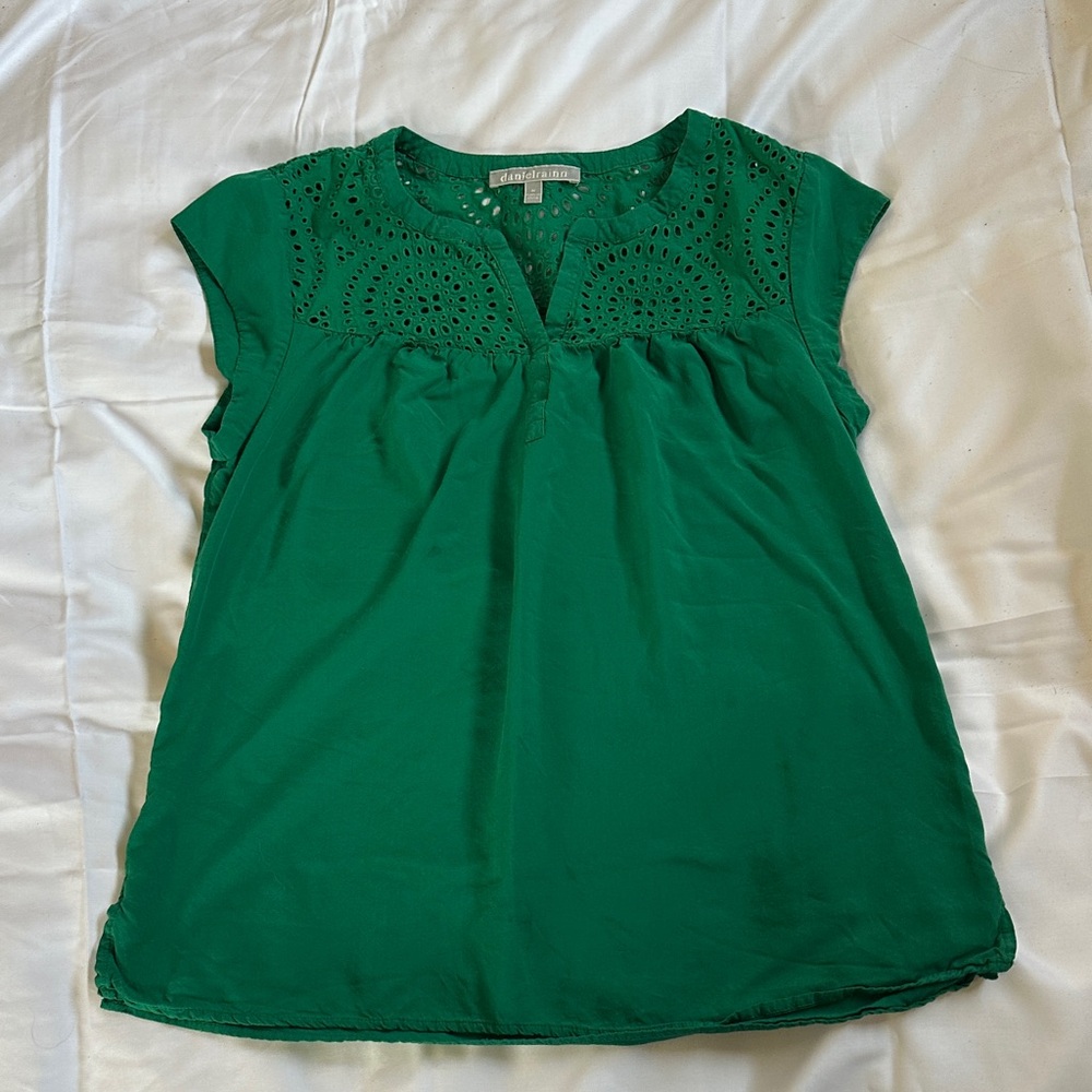 Daniel Rainn Emerald Eyelet Blouse